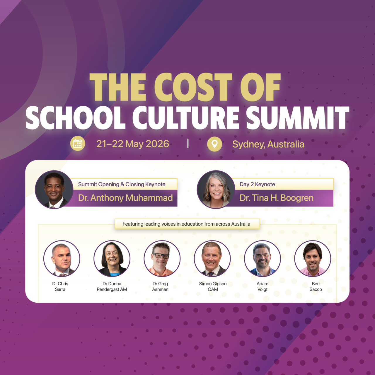 The Cost of School Culture Summit - Sydney - 21–22 May 2026