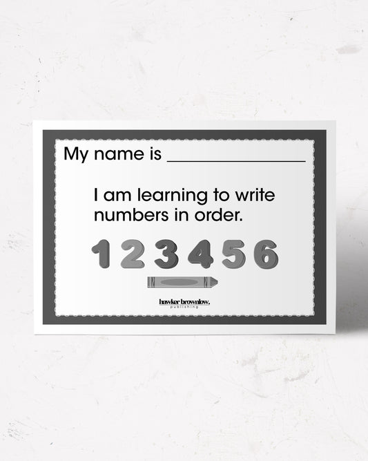 BRIGANCE: Readiness: Take-Home Activity: Writes Numbers in Order (5)