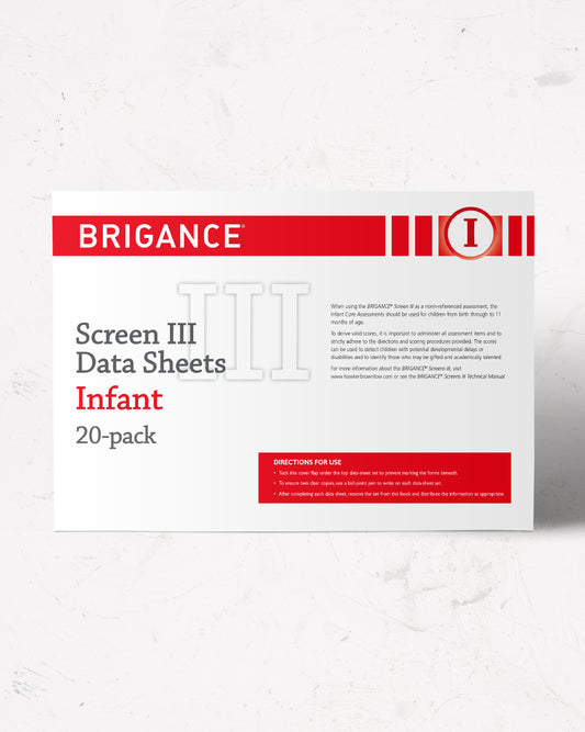 BRIGANCE: Screens III: Data Sheet Infant (20 Pack)