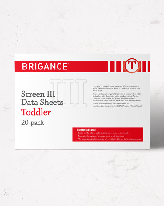 BRIGANCE: Screens III: Data Sheet Toddler (20 Pack)