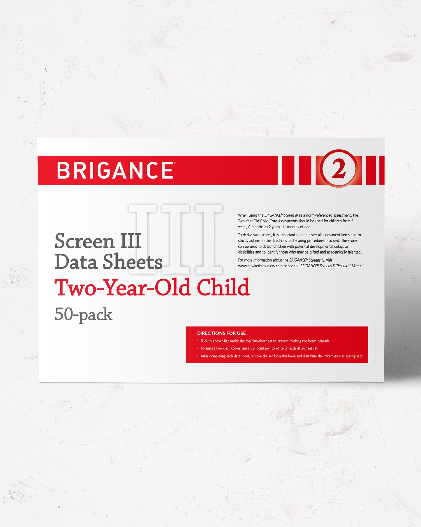 BRIGANCE: Screens III: Data Sheet 2-Year-Old (50 Pack)