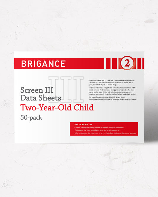 BRIGANCE: Screens III: Data Sheet 2-Year-Old (50 Pack)