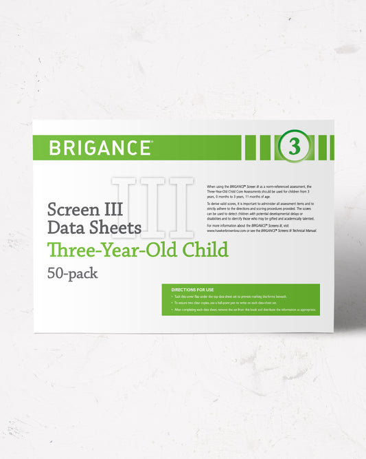 BRIGANCE: Screens III: Data Sheet 3-Year-Old (50 Pack)