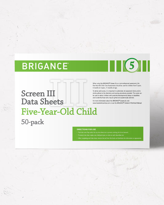 BRIGANCE: Screens III: Data Sheet 5-Year-Old (50 Pack)