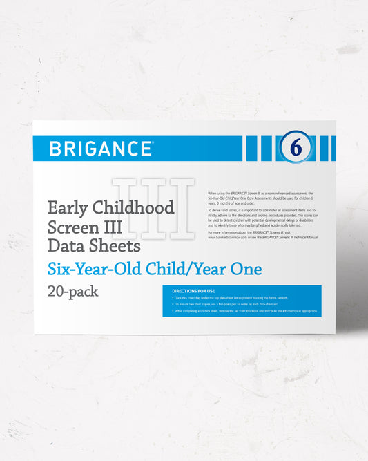 BRIGANCE: Screens III: Data Sheet Year One (20 Pack)