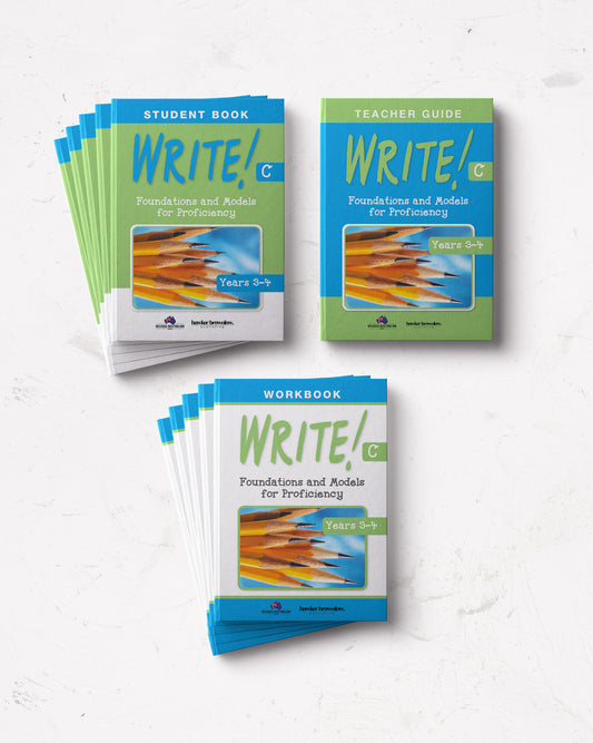 WRITE! Class Set C (Years 3-4) (25 Student Books + 25 Workbooks + 1 Teacher Guide)